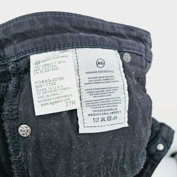 Adriano Goldschmied AGED Denim The Legging Skinny Ankle Jean 27 Black Distressed - Picture 2 of 11